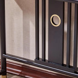 Simple Brown Rectangle Timber Standard Console Table Image - 4