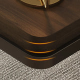 Simple Brown Wood Rectangle Standard Sled Computer Desk Image - 10
