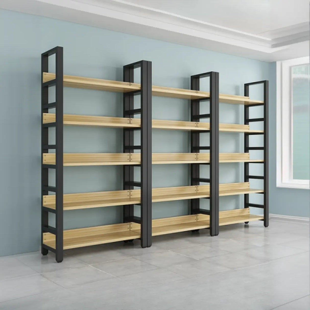 Simple Casual Alloy Open Back Rectangle Bookshelves Image - 1