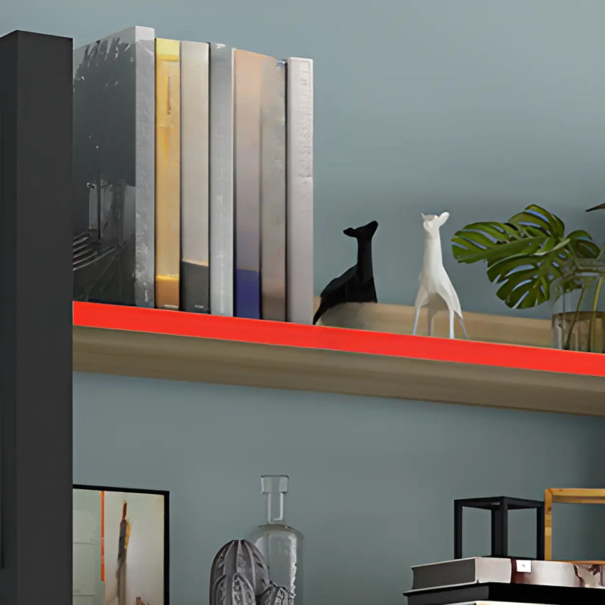 Simple Casual Alloy Open Back Rectangle Bookshelves Image - 17