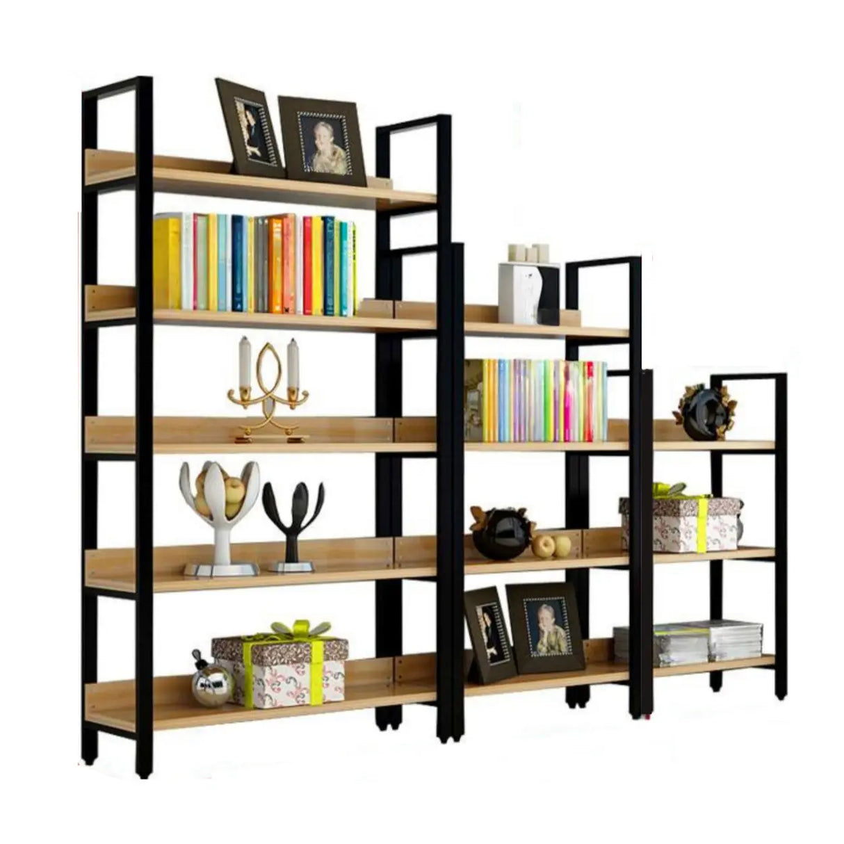 Simple Casual Alloy Open Back Rectangle Bookshelves Image - 9