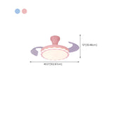 Simple Ceiling Round Small Ceiling Fan with LED Light #size