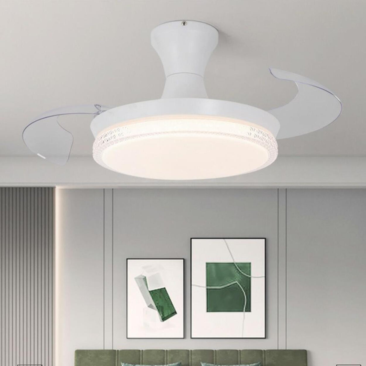 Simple Ceiling Round Small Ceiling Fan with LED Light Image - 4