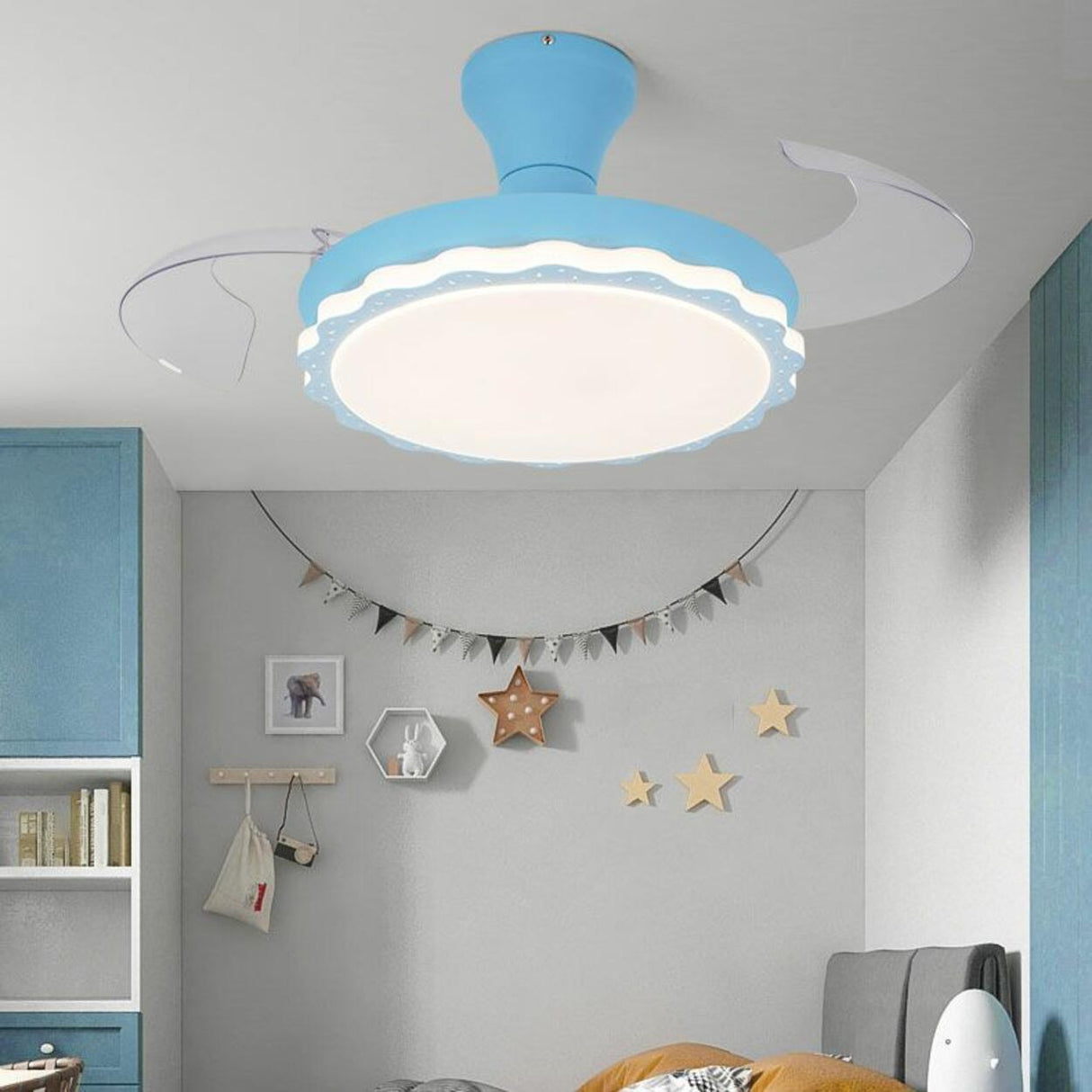 Simple Ceiling Round Small Ceiling Fan with LED Light Image - 8