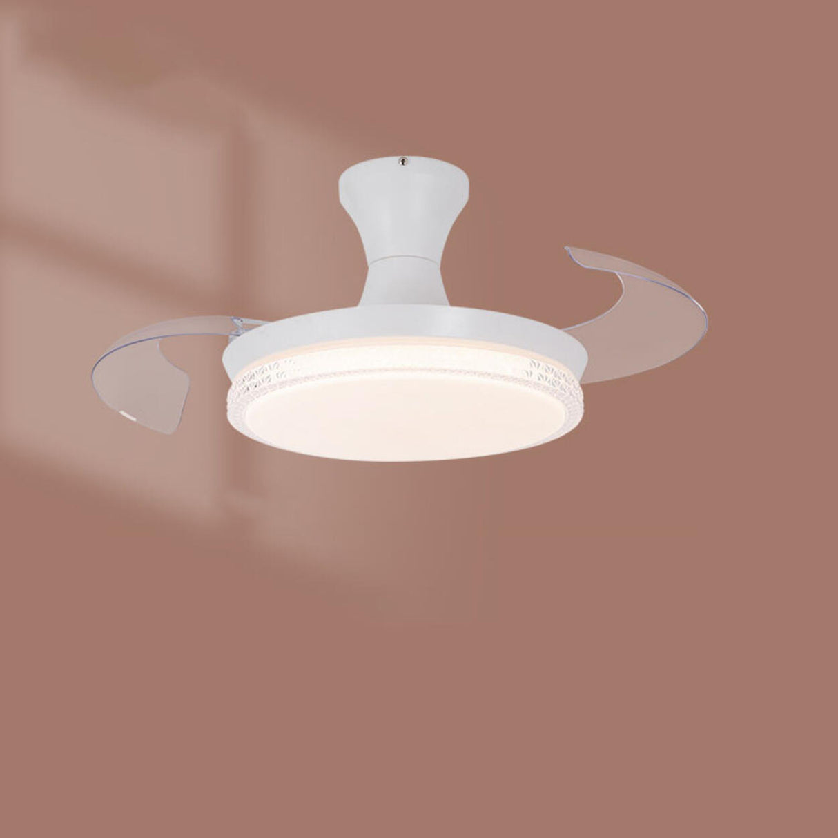 Simple Ceiling Round Small Ceiling Fan with LED Light Image - 9