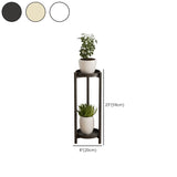 Simple Circular 2 Tiers Metal Plant Stand Indoor White #size