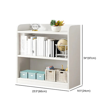 Simple Closed Back Small Wood Storage Bookcase White #size