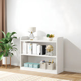Simple Closed Back Small Wood Storage Bookcase White Image - 6