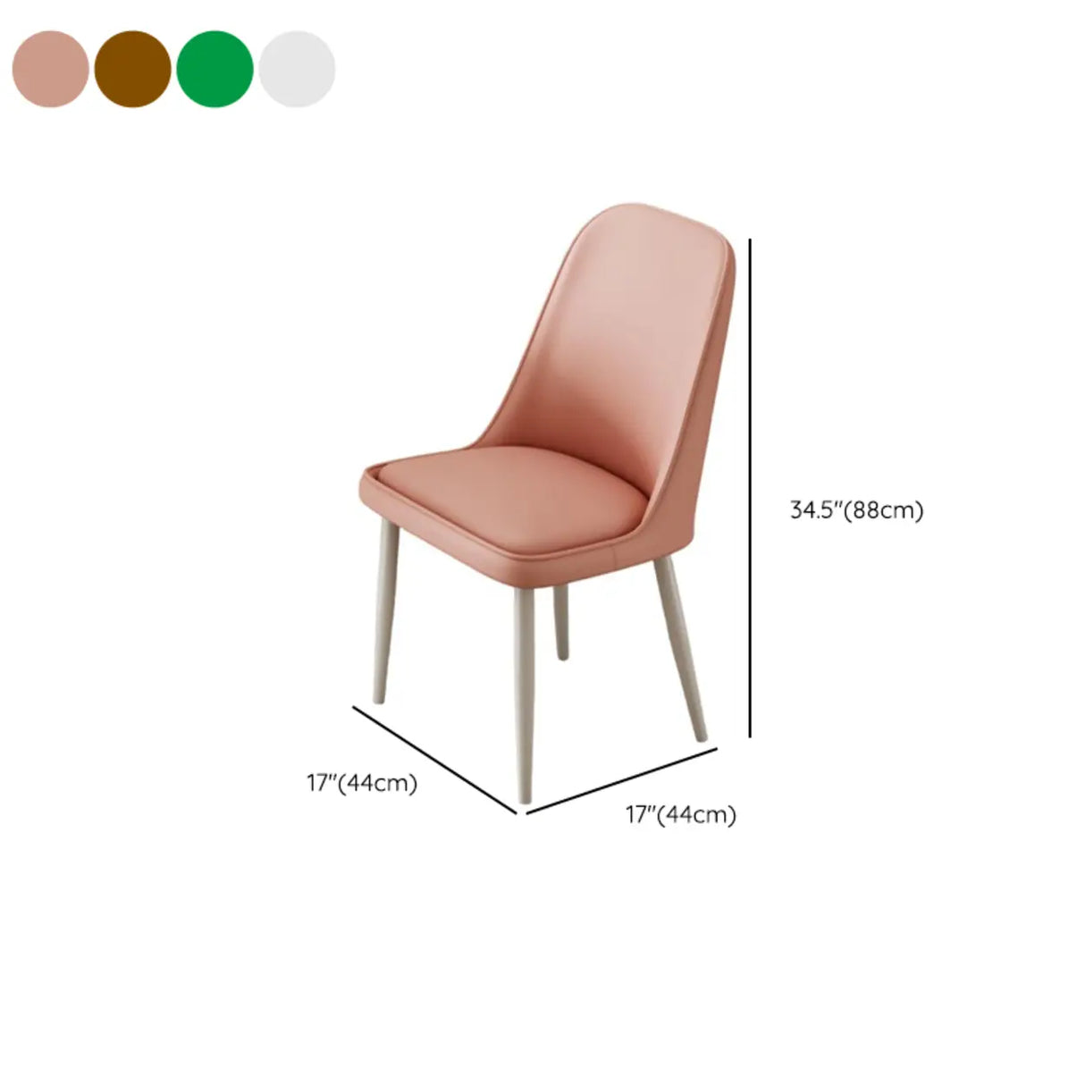 Simple Closed Back Solid Back Padded Upholstery Dining Chair 