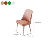 Simple Closed Back Solid Back Padded Upholstery Dining Chair #size