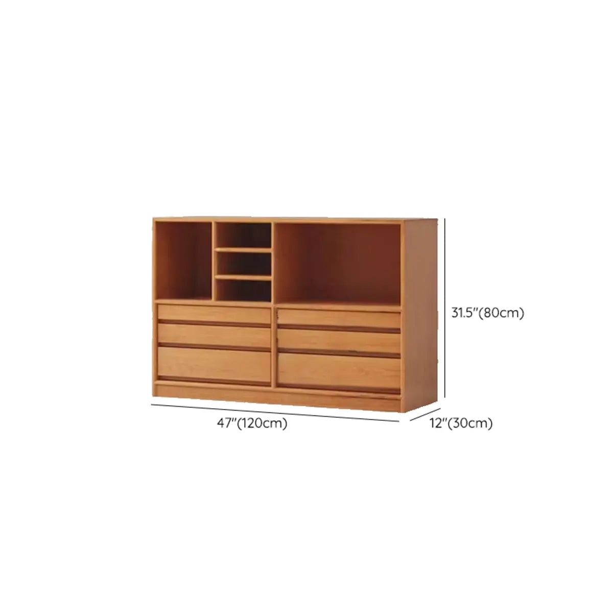 Simple Closed Back Wood Finish Wide Storage Bookcase 