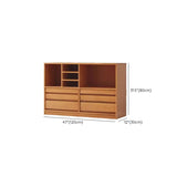 Simple Closed Back Wood Finish Wide Storage Bookcase #size