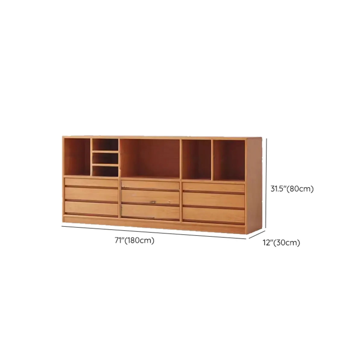 Simple Closed Back Wood Finish Wide Storage Bookcase Image - 16