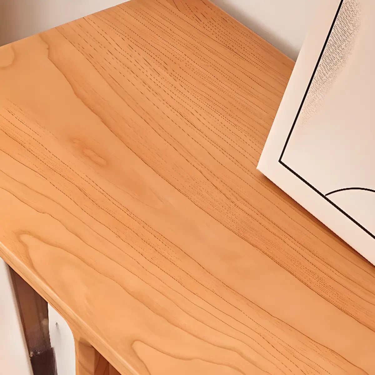 Simple Closed Back Wood Finish Wide Storage Bookcase Image - 8