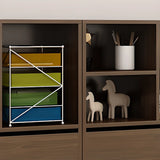 Simple Closed Back Wooden Rectangle Wide Bookcases Image - 10