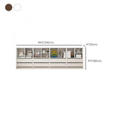 Simple Closed Back Wooden Rectangle Wide Bookcases Image - 20