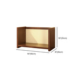 Simple Closed Cane Back Walnut Wood Desktop Bookcase #size