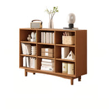 Simple Closed Horizontal Rectangular Long Wood Bookcase Image - 11