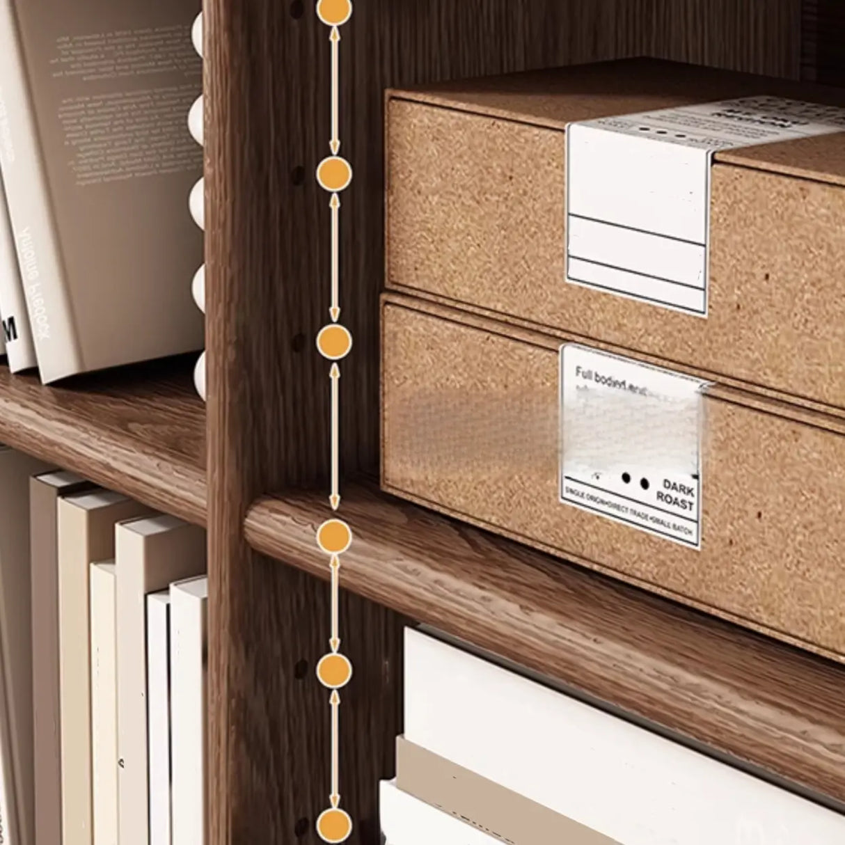 Simple Closed Horizontal Rectangular Long Wood Bookcase Image - 12