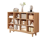 Simple Closed Horizontal Rectangular Long Wood Bookcase Image - 2