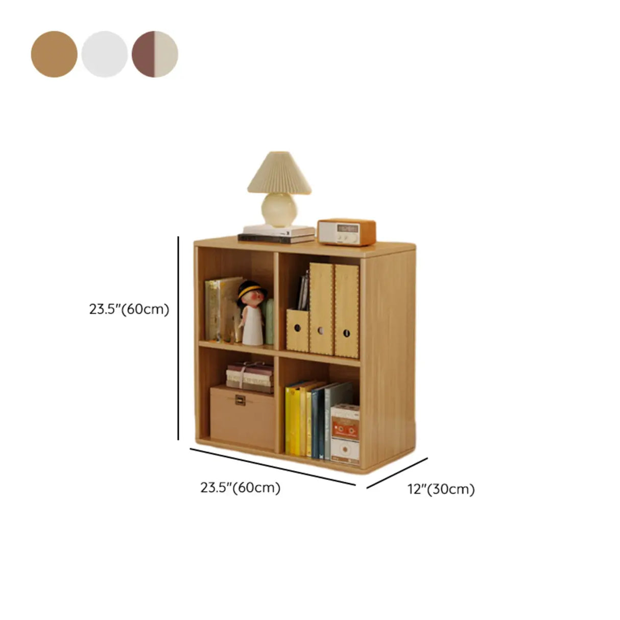 Simple Closed Reclaimed Wood Modular Cube Wide Bookcase 
