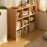 Simple Closed Reclaimed Wood Modular Cube Wide Bookcase Image - 7