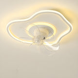 Simple Cloud Linear Recessed Ceiling Fan with Light Image - 10