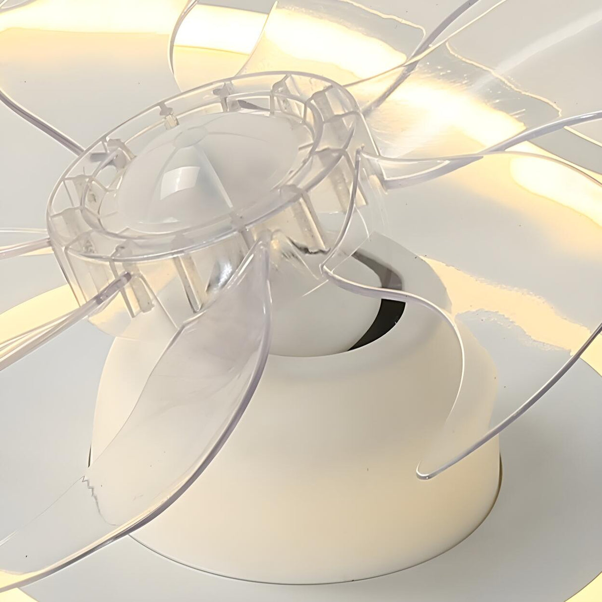 Simple Cloud Linear Recessed Ceiling Fan with Light Image - 14