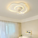 Simple Cloud Linear Recessed Ceiling Fan with Light Image - 4
