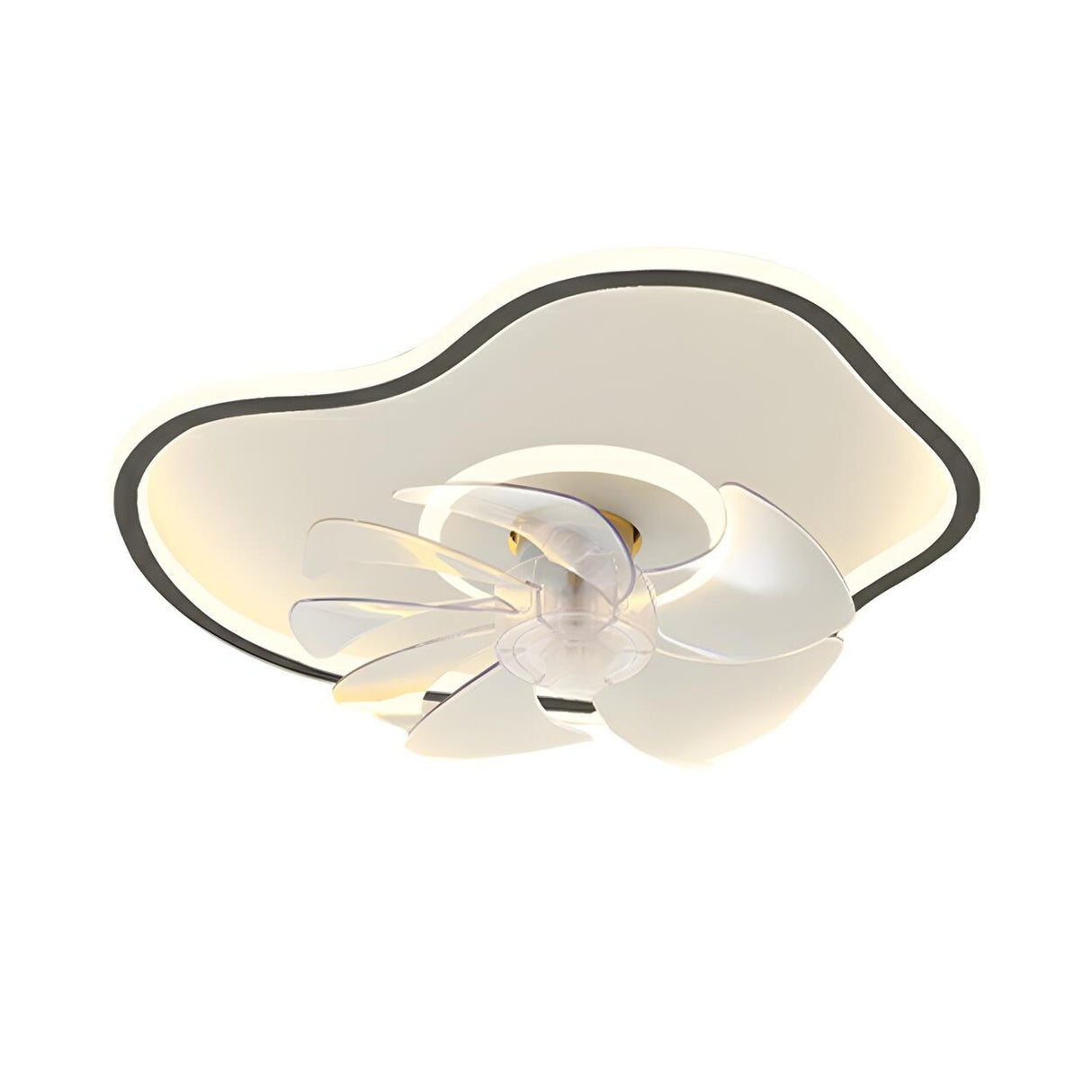 Simple Cloud Linear Recessed Ceiling Fan with Light Image - 6