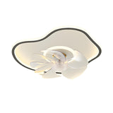 Simple Cloud Linear Recessed Ceiling Fan with Light Image - 6