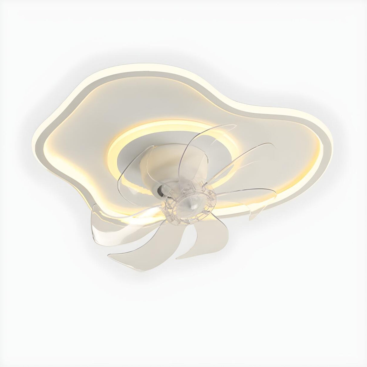 Simple Cloud Linear Recessed Ceiling Fan with Light Image - 8