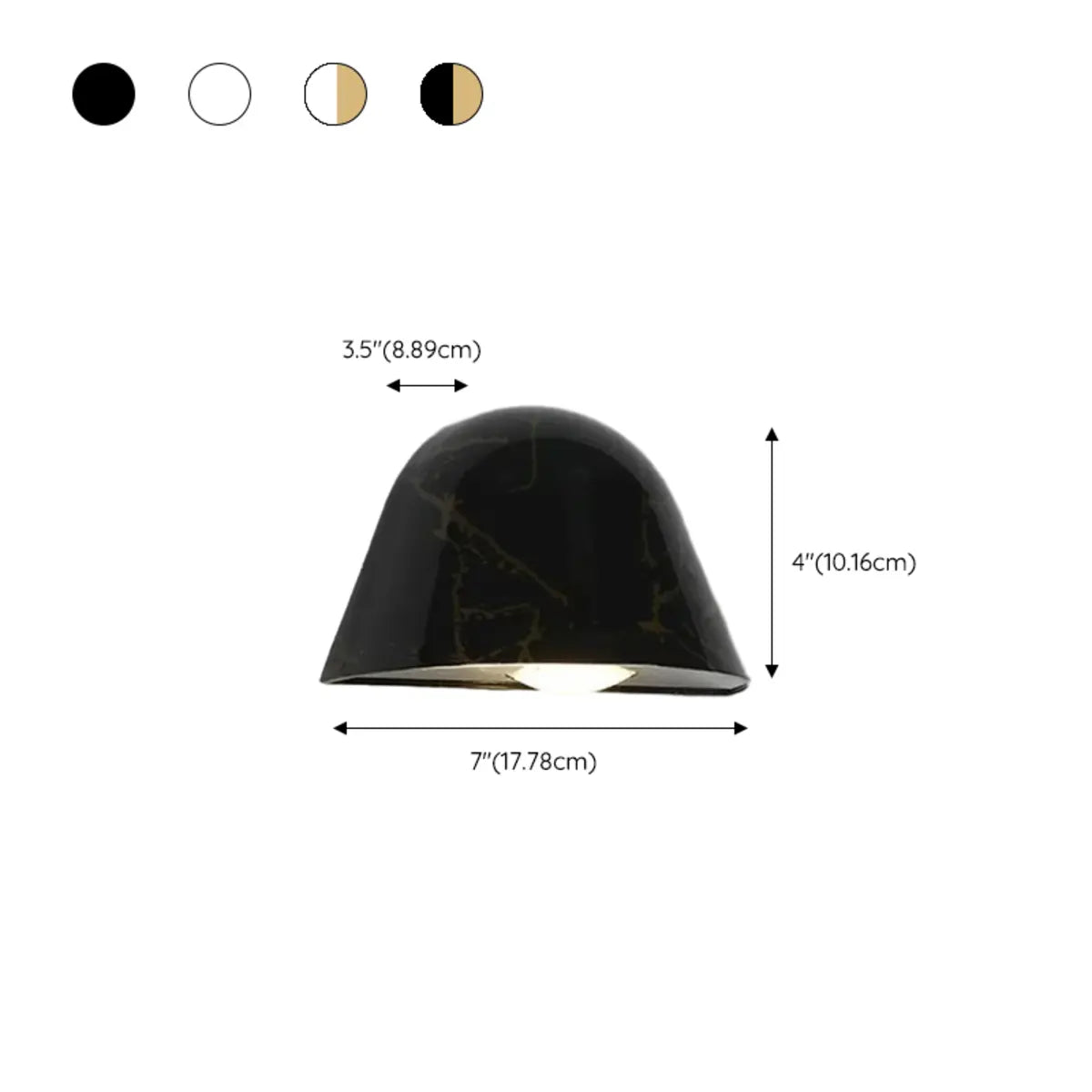 Simple Cone Metal Dimmable LED Small Wall Light Black 