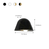 Simple Cone Metal Dimmable LED Small Wall Light Black #size