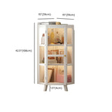 Simple Corner Glass Door White Narrow Display Bookcase #size