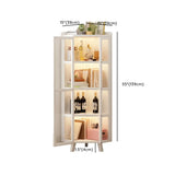 Simple Corner Glass Door White Narrow Display Bookcase Image - 12