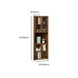 Simple Corner Wooden Green Storage Narrow Bookcase Image - 18