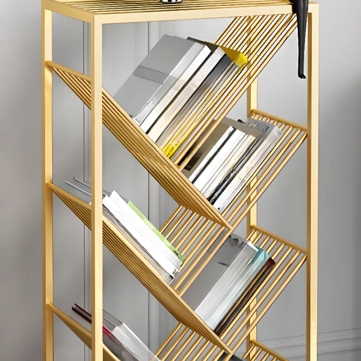 Simple Creative Tree-shaped Geometric Floor Bookshelf Image - 6