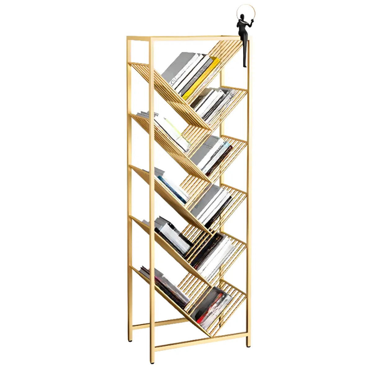Simple Creative Tree-shaped Geometric Floor Bookshelf Image - 7