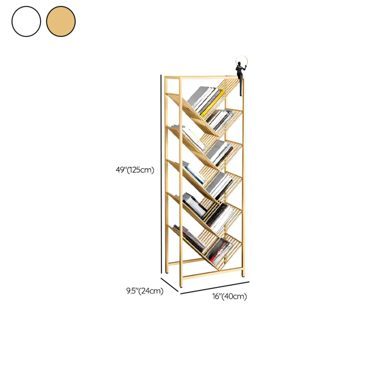 Simple Creative Tree-shaped Geometric Floor Bookshelf 