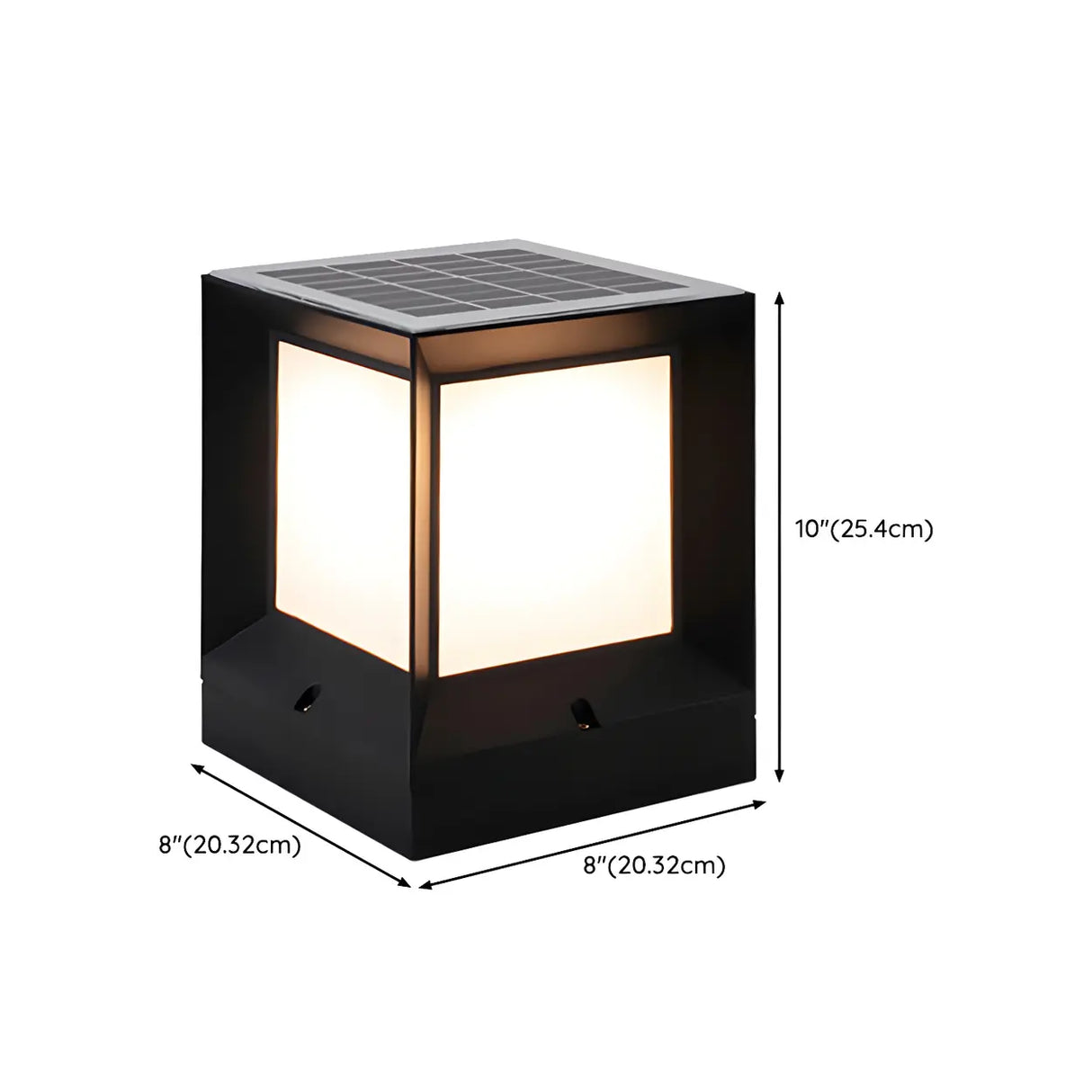Simple Cube Metal Outdoor Garden Lantern Post Light Image - 18