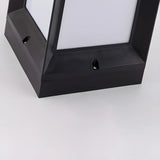 Simple Cube Metal Outdoor Garden Lantern Post Light Image - 8