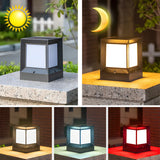 Simple Cube Metal Outdoor Garden Lantern Post Light Image - 9