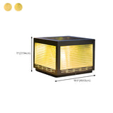 Simple Cube Metal Solar Lantern Outdoor Table Lamp #size
