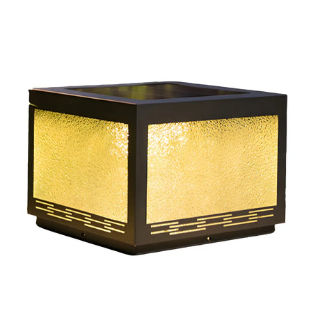 Simple Cube Metal Solar Lantern Outdoor Table Lamp Image - 4