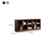 Simple Cube Solid Wood Brown Closed Short Bookcase Image - 35