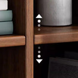 Simple Cube Solid Wood Brown Closed Short Bookcase Image - 8