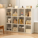 Simple Cube Wide Storage Unit Short Bookcase White Image - 12