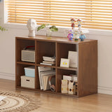 Simple Cube Wide Storage Unit Short Bookcase White Image - 14