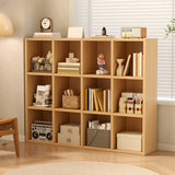 Simple Cube Wide Storage Unit Short Bookcase White Image - 16